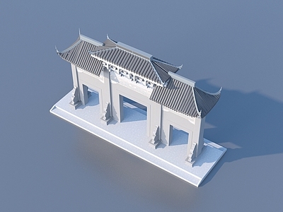 现代中式风格建筑 牌坊 古代牌坊