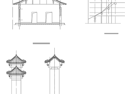 仿古建筑 大楼门 施工图