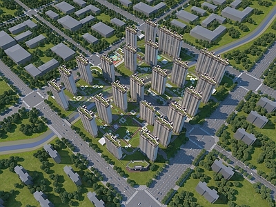 现代新中式超高层住宅楼 住宅
