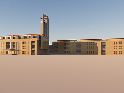 新中式中式风格建筑 营房