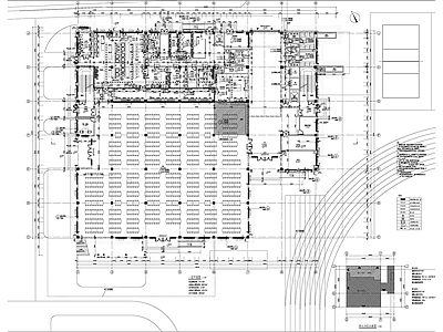 新中式学校建筑 食堂 风雨操场 施工图