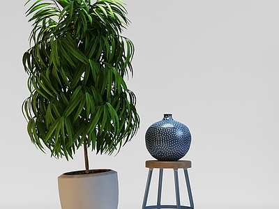 现代新中式花盆 花盆 植物 盆景 室内盆景 室内植物