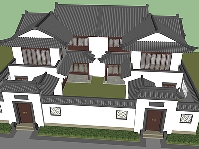 现代新中式四合院 四合院