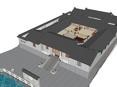 新中式中式四合院 四合院