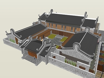 新中式中式四合院 四合院