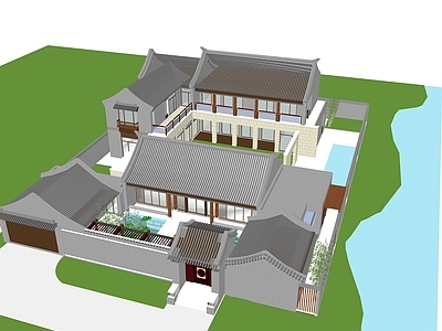 新中式中式四合院 四合院
