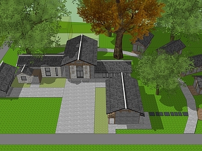 新中式中式古建筑 新中式中式古建筑 乡村图书馆 特色民宿 接待中心 剖屋顶建筑