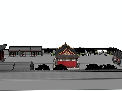 中式禅意寺庙建筑 北方古建筑 古建牌坊 文庙 禅意建筑