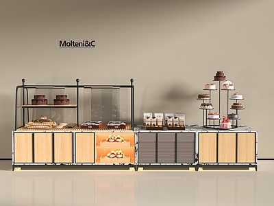 现代甜品面包店 蛋糕店 面包店 甜品店 面包店展柜