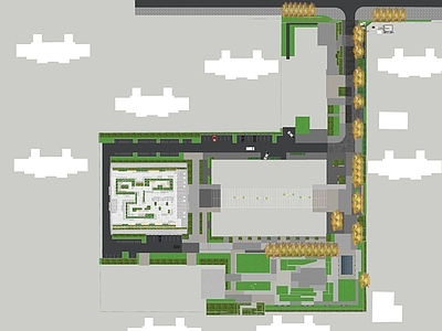 工业办公景观 工厂景观 红砖景观