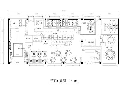 现代茶餐厅 茶餐厅平面布置图 施工图