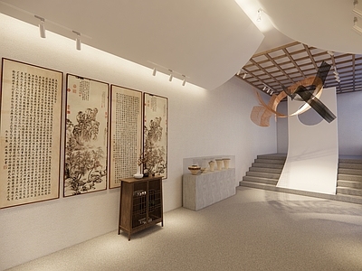 新中式展览馆建筑 文化馆 展览 书画 美术馆 艺术