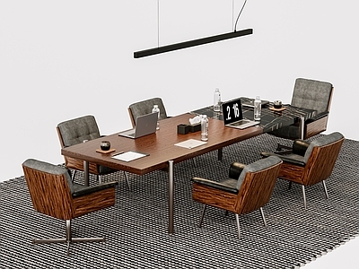 中古美式会议桌椅 Minotti Daiki办公椅 会议桌椅组合 洽谈桌椅组合 办公地毯