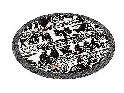 现代铺装 阳刻地雕铺装