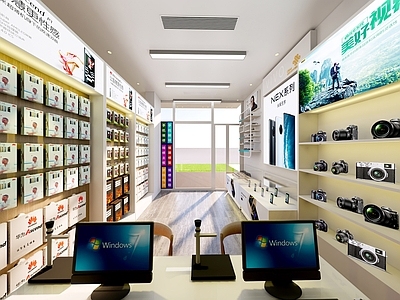 现代其他店铺 学校手机维修店 二手电器售卖店 耳机数码相机 5G网络移动宽带 眼镜展示架