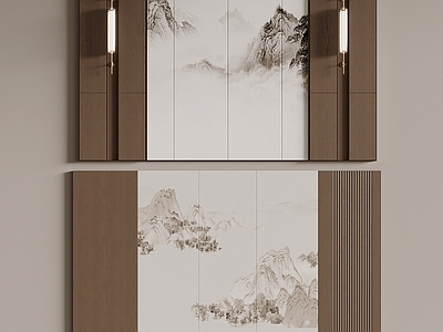 新中式背景墙 新中式电视背景墙 沙发背景墙