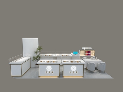 现代简约珠宝店 商城中岛珠宝店