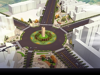 现代其他小品 交通岛景观 临路口袋公园 文化主题雕塑 城市休闲空间