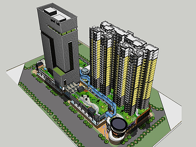 现代简约商业街 商住办公综合体