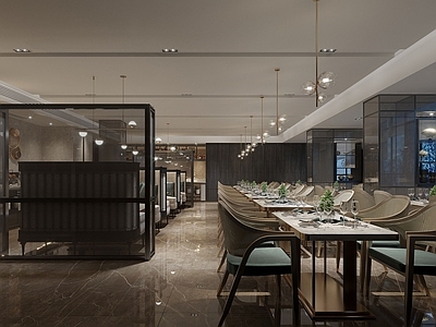 现代其他餐饮空间 现代酒店 自助餐厅 施工图