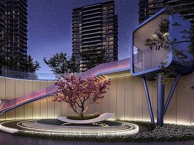 现代商业景观 高差处理 商业台阶 商业水景 示范区景观