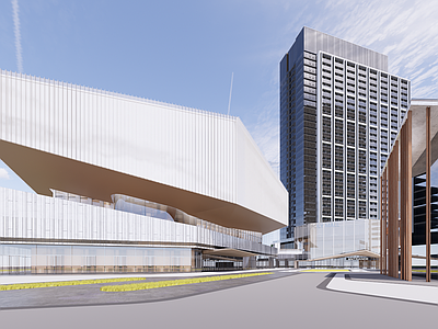 现代商场建筑 现代商业公园办公