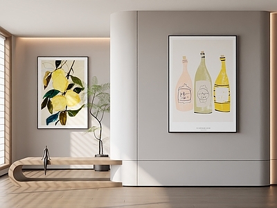 现代奶油挂画 餐厅挂画 北欧 原木 简约