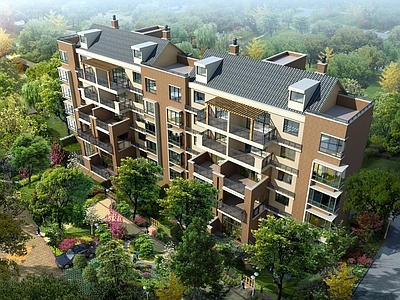 现代小高层住宅楼 现代多层花园洋房 多层住宅