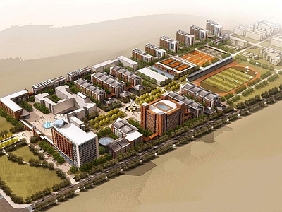 现代学校外观 学校建筑