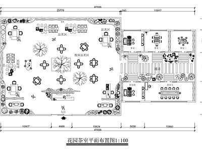 新中式茶馆 花园茶馆 茶室平面图 茶馆 施工图