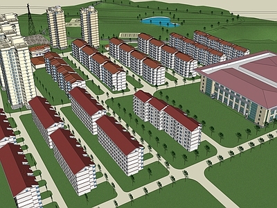 欧式现代小区建筑 小区建筑
