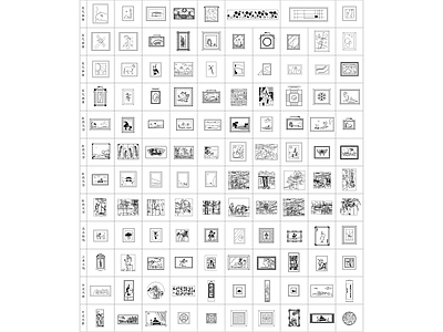 现代挂画 家居软装 装饰挂画 施工图