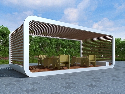 现代新中式廊架 异形廊架 休闲廊架 露天茶座 凉亭