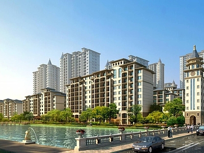欧式小高层住宅楼 欧式商业住宅小区