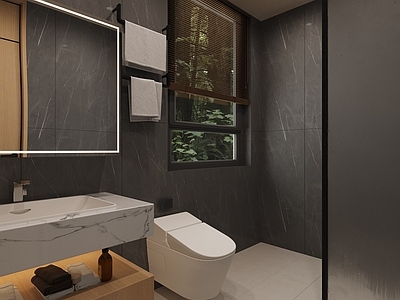 现代侘寂酒店卫生间 民宿