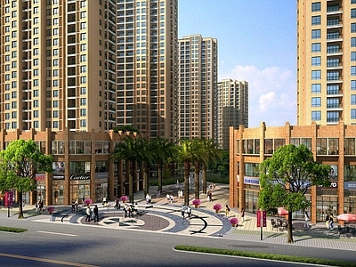 现代小高层住宅楼 现代商住小区 高层住宅