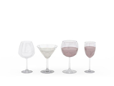 现代玻璃酒杯组合