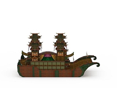 现代豪华复古龙船