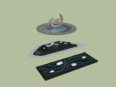 新中式现代水景 水景
