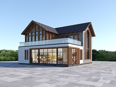 新中式其他建筑外观 新中式民宿建筑