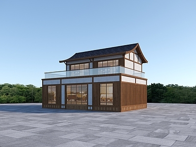 新中式其他建筑外观 新中式民宿建筑