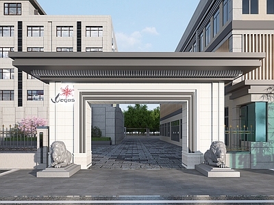 新中式现代其他商业建筑 新中式门头 入口大门设计 大门 简约门头