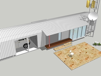 现代风格建筑 汽车旅馆 休息驿站