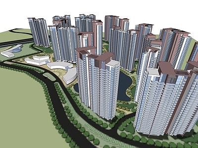 现代小区建筑 小区建筑