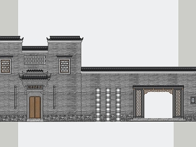 现代古建筑 赣南风格建筑 马头墙 古建筑 仿古建筑