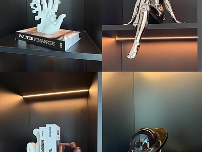 现代简约摆件组合 雕塑 书籍 装饰品 摆件 工艺品