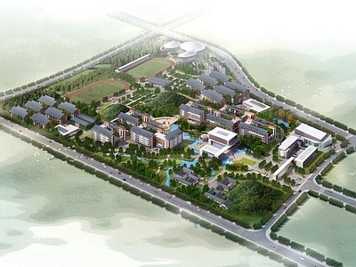 现代学校外观 泸州天府中学 学校建筑