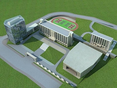 现代学校外观 党校建筑