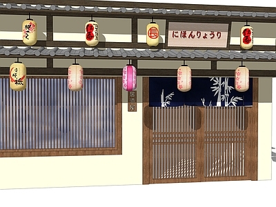 日式餐饮建筑 门头 居酒屋