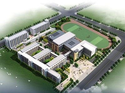 现代学校外观 大渡口中学建筑